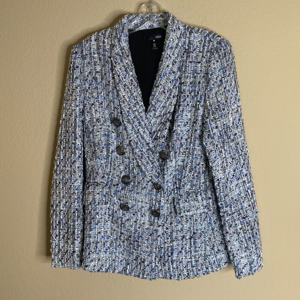 NEW aqua double breasted blazer jacket